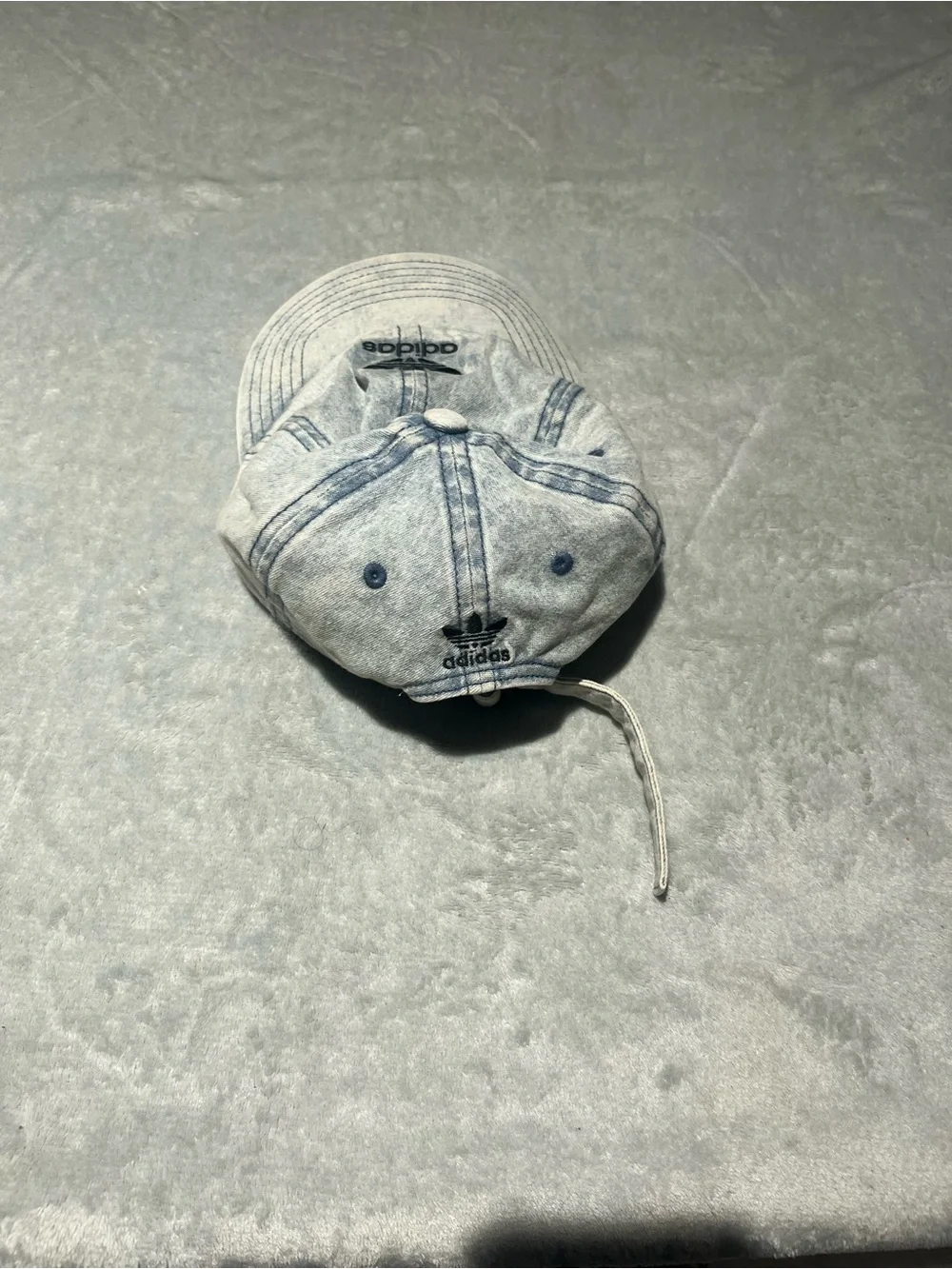 adidas  Light Wash Denim Baseball Cap with Trefoil